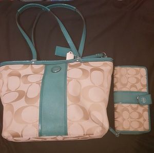 Authentic Coach Purse and Wallet Set
